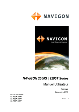 Navigon 2000s Manuel utilisateur