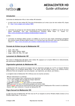 NETGEM MEDIACENTER HD Manuel utilisateur