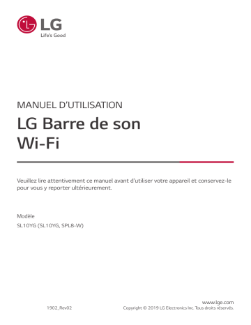 LG SL10YG Manuel du propriétaire | Fixfr