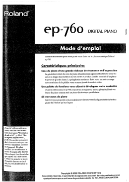 Roland EP-760 Manuel utilisateur