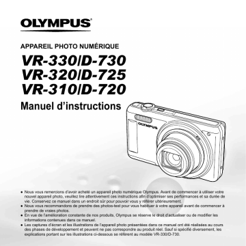 D720 | D725 | VR330 | D730 | VR310 | Olympus VR320 Mode d'emploi | Fixfr