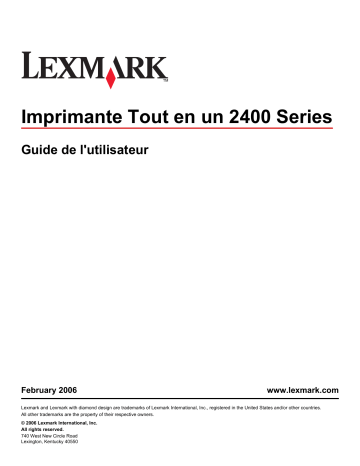 Manuel du propriétaire | Lexmark X2470 Manuel utilisateur | Fixfr