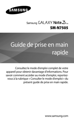 SM-N7505 | Samsung Galaxy Note 3 Lite Guide de démarrage rapide | Fixfr
