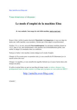 ELNA GRASSHOPPER Manuel utilisateur