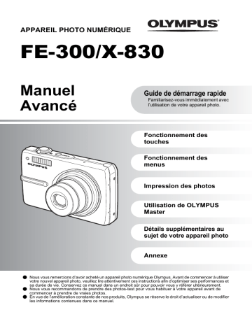 X830 | Olympus FE300 Manuel utilisateur | Fixfr
