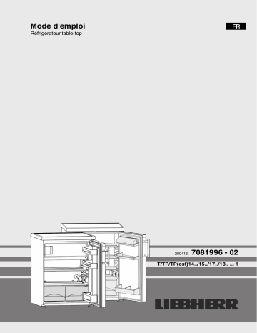 Manuel du propriétaire | Liebherr UIK1550 Manuel utilisateur | Fixfr