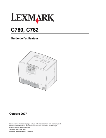 Manuel du propriétaire | Lexmark C780 Manuel utilisateur | Fixfr