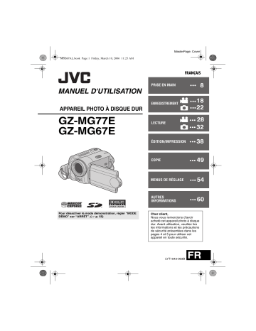GZ MG77E | JVC GZ MG67E Manuel utilisateur | Fixfr