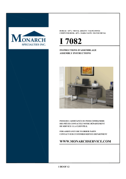 Monarch Specialties Dark Taupe Desk with Drawers Guide d'installation