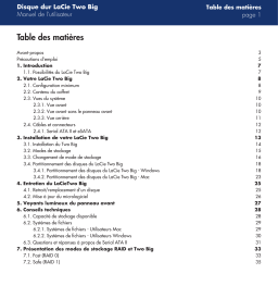 LaCie TWO BIG AVEC PCI-E CARTE Manuel utilisateur
