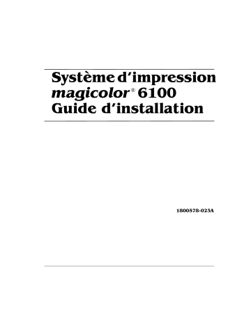 Manuel du propriétaire | Konica Minolta Magicolor 6100 Manuel utilisateur | Fixfr