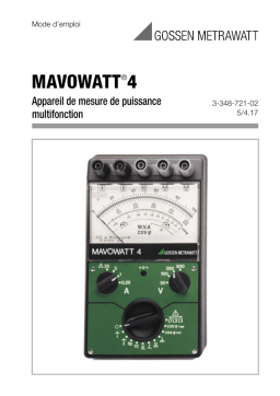 Gossen MetraWatt MAVOWATT 4 Operating instrustions