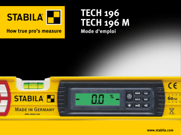 Stabila Série 96 / 196 electronic IP 65 Outils de mesure électronique Manuel utilisateur | Fixfr