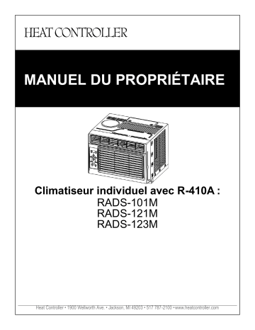 COMFORT-AIRE RADS-121M WINDOW AC 12K R410A 115V Manuel utilisateur | Fixfr