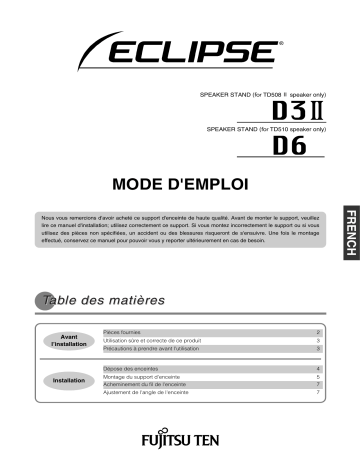 Manuel du propriétaire | Eclipse D6 Manuel utilisateur | Fixfr