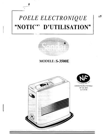 Manuel du propriétaire | SENDAI S-3500E Manuel utilisateur | Fixfr