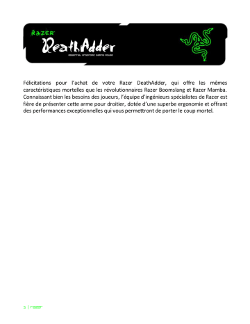 Mode d'emploi | Razer DeathAdder Left-Hand Edition Manuel utilisateur | Fixfr