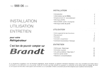 SDB220MF | Manuel du propriétaire | Brandt SDB310MF Manuel utilisateur | Fixfr