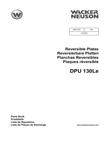 Wacker Neuson DPU 130Le Reversible Vibratory Plate Manuel utilisateur | Fixfr