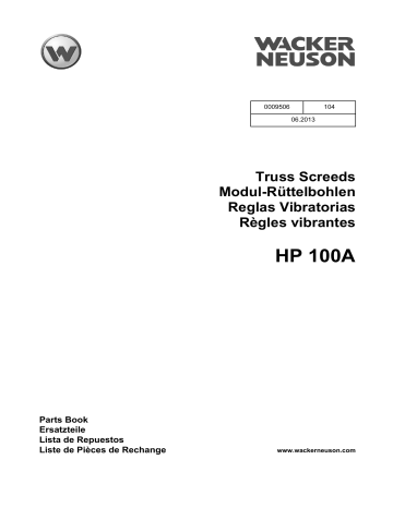 Wacker Neuson HP100A Truss Screed Manuel utilisateur | Fixfr