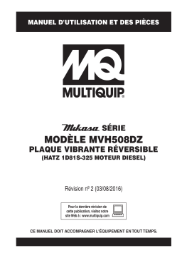 MQ Multiquip MVH508DZ Plaques vibrantes réversible Manuel utilisateur