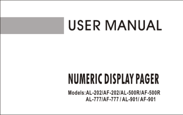 Apollo Numeric Pager Manuel utilisateur | Fixfr