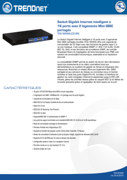 Trendnet RB-TEG-160WS 16-port Gigabit Web Smart Switch Fiche technique