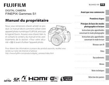 Manuel du propriétaire | Fujifilm FinePix S1 Pro Manuel utilisateur | Fixfr
