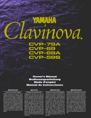 Manuel du propriétaire | Yamaha CVP-69A Manuel utilisateur | Fixfr