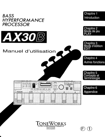 Manuel du propriétaire | Korg AX30B Manuel utilisateur | Fixfr