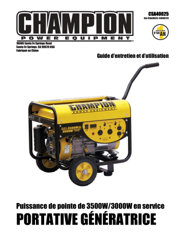 Champion Power Equipment 40025 Manuel utilisateur | Fixfr