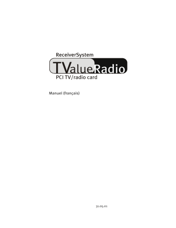 Manuel du propriétaire | Terratec TVALUE RADIO Manuel utilisateur | Fixfr