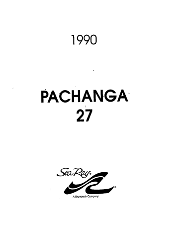 Sea Ray 1990 PACHANGA 27 Manuel utilisateur | Fixfr