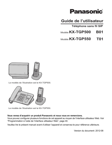 Manuel du propriétaire | Panasonic KX-TGP550 Manuel utilisateur | Fixfr