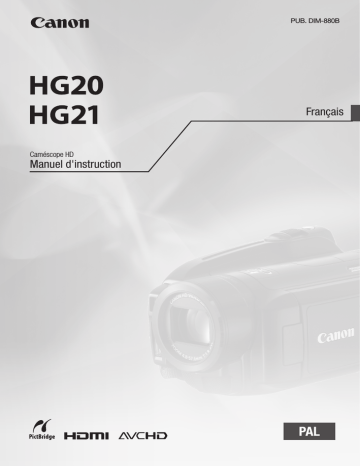 HG21 | HG20 (Black) | Mode d'emploi | Canon HG20 Manuel utilisateur | Fixfr