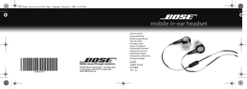 Manuel du propriétaire | Bose Mobile in-ear headset Manuel utilisateur | Fixfr