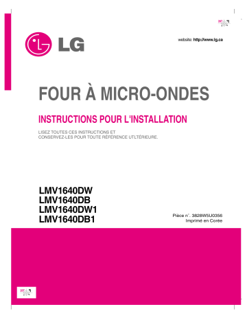 LG MV-1643AY Guide d'installation | Fixfr