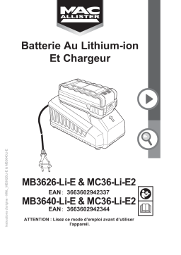 Castorama Batterie et chargeur MAC A 36V 2.6A Manuel utilisateur