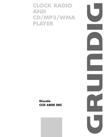 Manuel du propriétaire | Grundig Discalo CCD 6800 DEC Manuel utilisateur | Fixfr