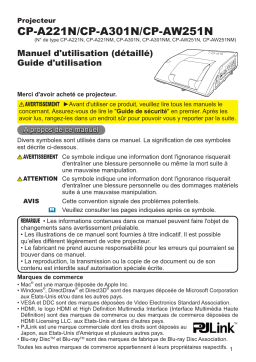 Hitachi CP-AW251NM Manuel utilisateur