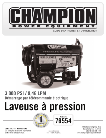 Champion Power Equipment 76554 Manuel utilisateur | Fixfr
