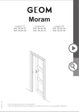 Geom Moram laqué blanc 3 carreaux 83cm poussant droit Mode d'emploi