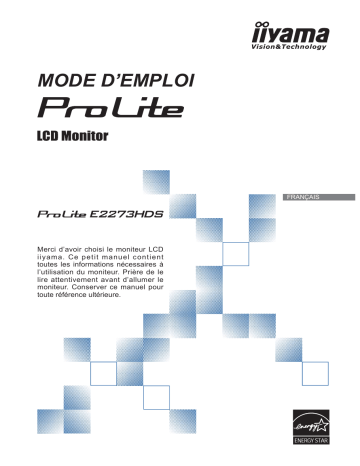 Manuel du propriétaire | iiyama PROLITE E2273HDS-B1 Manuel utilisateur | Fixfr