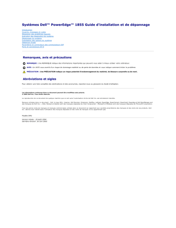 Dell PowerEdge 1855 server Manuel utilisateur | Fixfr