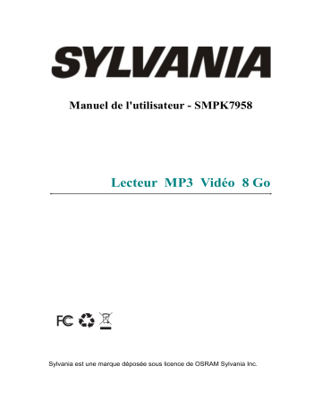 Mode d'emploi | Sylvania SMPK 7958 Manuel utilisateur | Fixfr