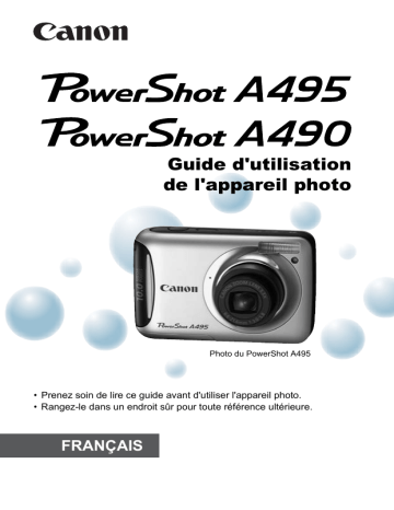 PowerShot A495 | Mode d'emploi | Canon PowerShot A490 Manuel utilisateur | Fixfr