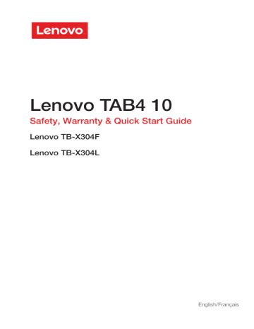 Lenovo Tab 4 10 Manuel utilisateur | Fixfr