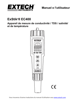 Extech Instruments EC400 ExStik® Conductivity/TDS/Salinity Meter Manuel utilisateur