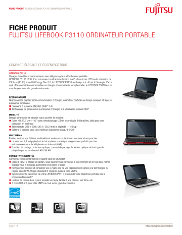 Manuel du propriétaire | FUJITSU SIEMENS LIFEBOOK P3110 Manuel utilisateur | Fixfr