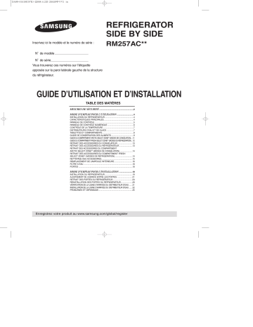Manuel du propriétaire | Samsung RM257ACRS Manuel utilisateur | Fixfr